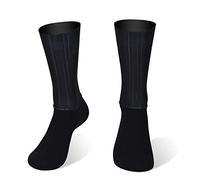 BLOMDE Trainer Socks Men Anti Slip Silicone Summer Aero White Line Cycling Sport Running Socks-Black_L 40-45