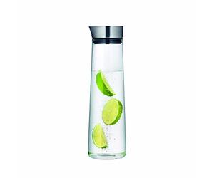 blomus 33.81 oz Stainless Steel/ Glass Acqua Water Carafe, Silver/Transparent/Black