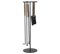 Blomus - Ashi Fireplace Tools With Stand 5 Pieces, Brown - Brown