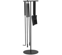 Blomus - Ashi Fireplace Tools With Stand 5 Pieces, Black - Black