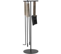 Blomus - Ashi Fireplace Tools With Stand 5 Pieces, Brown - Brown