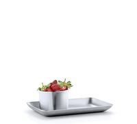blomus Basic Tray, 10 x 17 cm, matt Brushed Stainless Steel, 6.7L x 4.33W in