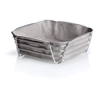 Blomus Bread Basket Taupe L - Bread Basket made of Chromed Steel and Cotton Fabr