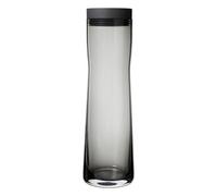 blomus -SPLASH- Smoked glass water carafe, smoke/dark gray, 1 liter capacity, silicone/stainless steel lid, easy to use (H/ W/ D 29.5 x 9 x 9 cm, 63807)