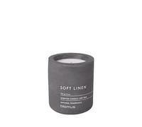 blomus - FRAGA 65653 Scented Candle S Made of Soy Wax, Magnet, High-Quality Room Fragrance, Characteristic Concrete Look, Soft Linen Fragrance, 24 Hours Burning Time, Especially Low Soot (H x W x D: 8 x 6.5 x D), Magnet)