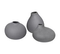 Blomus Nona Set Of 3 Porcelain Vases - Pewter