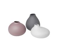 Blomus Nona Set Of 3 Porcelain Vases - Bark/Micro Chip, Multi