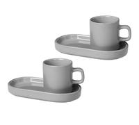 blomus Pilar espresso cup with saucer 2-pack Mirage grey