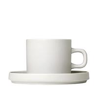 Blomus Pilar Moonbeam 63907 Set of 2 Stoneware Coffee Mugs, 200 ml Capacity, Simple Elegance, Dishwasher Safe