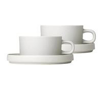 blomus Pilar mug with saucer 2-pack Moonbeam