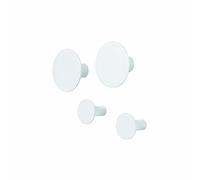 Blomus -Ponto 65798 Wall Hooks Set of 4 Timeless White Stylish Home Accessory Clothes Hooks Including Mounting Material Modern Design (2 x Diameter 8.5 cm, 2 x Diameter 5 cm, Height: 45 mm, White