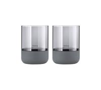 blomus Calma lantern Ø7 cm 2-pack Steel grey-smoke
