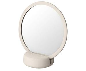 Blomus - Sono 69162 Cosmetic Mirror - Moonbeam/White - Ceramic/Silicone - 185 x 90 x 170 mm (H x W x D) One Size