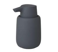 blomus Sono Soap Dispenser 250 ml Ceramic Hand Soap Dispenser in Dark Grey Diameter 8 x 14 H cm Colour Magnet Liquid Soap Dispenser with Pump Head