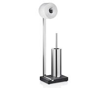 Blomus Toilet Butler, Polished, Stainless_Steel, Silver, Anthracite, H 64,5 cm, B 15 cm, T 20 cm, 68820