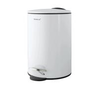 Blomus -TUBO 68945 Pedal Bin Made of Powder-Coated Steel, White, 3L Capacity, Smart Close System, Removable Bucket, Exclusive Bathroom Accessory (H x W x D): 24.5 x 17 x 17 cm, White