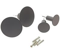 blomus Wall Hooks 65800 Wall Hook Set, Gunmetal, 4.5 cm