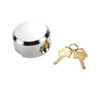 BLOMZA 73mm Heavy Duty Round Concealed Padlock Stainless Steel Chrome Plated Security Lock with 2 Keys Shackleless Anti-Theft Lock for Van Trailer Warehouse Garage Door Storage Unit Factory Silver