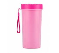 BLOMZA Dog Paw Cleaner Medium, Pink Portable Paw Washer Cup with Soft Silicone Bristles, Pet Foot Cleaning Tool for Muddy Paws After Walks, Travel and Home Use (Large)