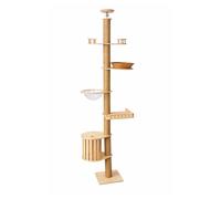 BLOMZA Floor to Ceiling Cat Tree Adjustable Height 240-280cm Tall Cat Tower with Thickened Scratching Post Fully Wrapped in Sisal Rope Multi-Level Cat Climber for Indoor Large Cats Style A