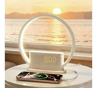 blonbar Alarm Clock & Wake-up Light, Sunrise Alarm Clock with Natural Light, 3 Brightness Settings, 10 Natural Alarm Tones, USB Port, Night Light for the Bedroom