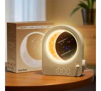 blonbar Sunrise Alarm Clock, Wake-up Light,Touch Lamp Night Light with Meteor Light, Stepless Dimmable Bedside Lamp, 10 Natural Sounds,Suitable for Family, Friends, and Children