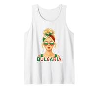 Blond Bulgarian Girl Bulgaria Flag Bulgarian Girlfriend Wife Tank Top