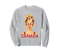 Blond Canadian Girl Canada Flag Canadian Girlfriend Wife Sweatshirt