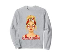 Blond Canadian Girl Canada Flag Canadian Girlfriend Wife Sweatshirt