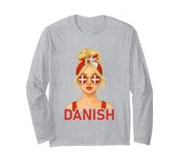 Blond Danish Girl Denmark Flag Danish Girlfriend Wife Long Sleeve T-Shirt