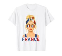 Blond French Girl France Flag French Girlfriend Wife T-Shirt