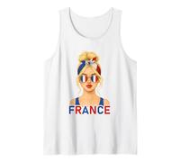 Blond French Girl France Flag French Girlfriend Wife Tank Top