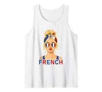 Blond French Girl France Flag French Girlfriend Wife Tank Top