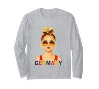 Blond German Girl Germany Flag German Girlfriend Wife Long Sleeve T-Shirt