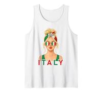 Blond Italian Girl Italy Flag Italian Girlfriend Wife Tank Top