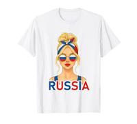 Blond Russian Girl Russia Flag Russian Girlfriend Wife T-Shirt