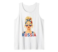 Blond Russian Girl Russia Flag Russian Girlfriend Wife Tank Top