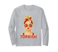 Blond Turkish Girl Turkey Flag Turkish Girlfriend Wife Long Sleeve T-Shirt