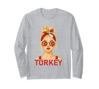 Blond Turkish Girl Turkey Flag Turkish Girlfriend Wife Long Sleeve T-Shirt