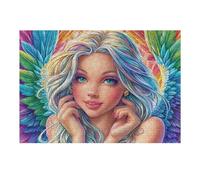 Blonde Angel Girl Portrait 300 Pc DIY Jigsaw Puzzle Puzzles for Adults Teens Hard Challenging Team Building Stress Reducing Autumn Gift 300 PCS