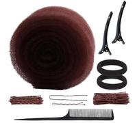 Blonde Bun Maker, Hair Bumps for Volume Insert, Bun Maker with U-Pins, Hair Clips and Comb, Complete Styling Kit for Voluminous Hairstyles, Nylon Material