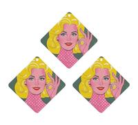Blonde Car Air Freshener, 3 Pcs Rhombus Hanging Air Freshener Cards, Long Lasting Fragrance Scented Cards for Car, Home, Office Gray-style