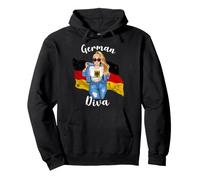 Blonde German Diva Sexy Womens Germany Flag Pullover Hoodie