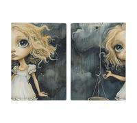 Blonde Girl with Big Eyes Passport Holder, ID Card Protector Case Passport Holder with Slot Passports Travel Wallet Document Cover for Women And Men
