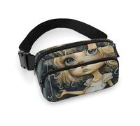 Blonde Girl with Big Eyes Printed Fanny Pack Fanny Packs for Women Men,Crossbody Bag Large Chest Bag with Adjustable Strap for Outdoors Workout Traveling Casual Running, Blonde Girl with Big Eyes,