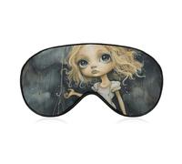 Blonde Girl with Big Eyes Sleep Mask for Women Men Side Sleeper Eye Cover with Adjustable Strap Soft Breathable Blackout Mask Slip-Free Deep Sleeping Travel Essentials