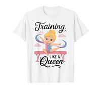 Blonde Girls Gymnastics Training Like a Queen Toddler Girls T-Shirt