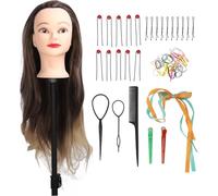Blonde Gray Gradient Hair Mannequin Head, Precision Engineered for Secure Fit, Corrosion Resistant Durable Finish, Lightweight Ergonomic Design, for Home DIY Maintenance, Professional Workshop Use