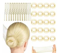 Blonde Hair Net Kit for Ballet Buns - 40 Pcs with Bobby Pins