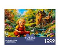 Blonde Little Girl 1000 Piece Jigsaws for Adults Impossible Beautiful Home Decoration Art Colorful DIY Craft 38x26cm/1000pcs